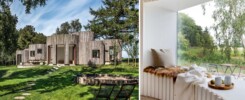Круглые Комнаты С Большими Панорамными Окнами Создают Замечательные Места Для Отдыха В Этом Современном Доме