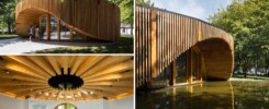 Вертикальные Деревянные Рейки закрывают этот Новый Туристический Информационный Центр В Португалии